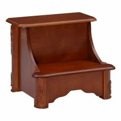 Hot Sale 👍 Linon Woodbury Wood Bed Steps With Storage In Brown 😍