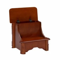 Hot Sale 👍 Linon Woodbury Wood Bed Steps With Storage In Brown 😍 -Bedroom Benches Store 12113 20 L