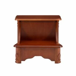 Hot Sale 👍 Linon Woodbury Wood Bed Steps With Storage In Brown 😍 -Bedroom Benches Store 12113 21 L