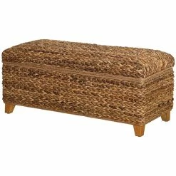 Coupon 🌟 Coaster Laughton Woven Banana Leaf Bedroom Bench In Amber And Honey 🔥