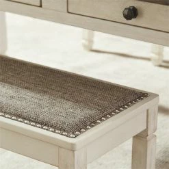 Hot Sale π Ashley Furniture Ashley Bolanburg Large Upholstered Dining Bench In White And Brown π 17 Hot Sale π Ashley Furniture Ashley Bolanburg Large Upholstered Dining Bench In White And Brown π -Bedroom Benches Store 1456106 15 L