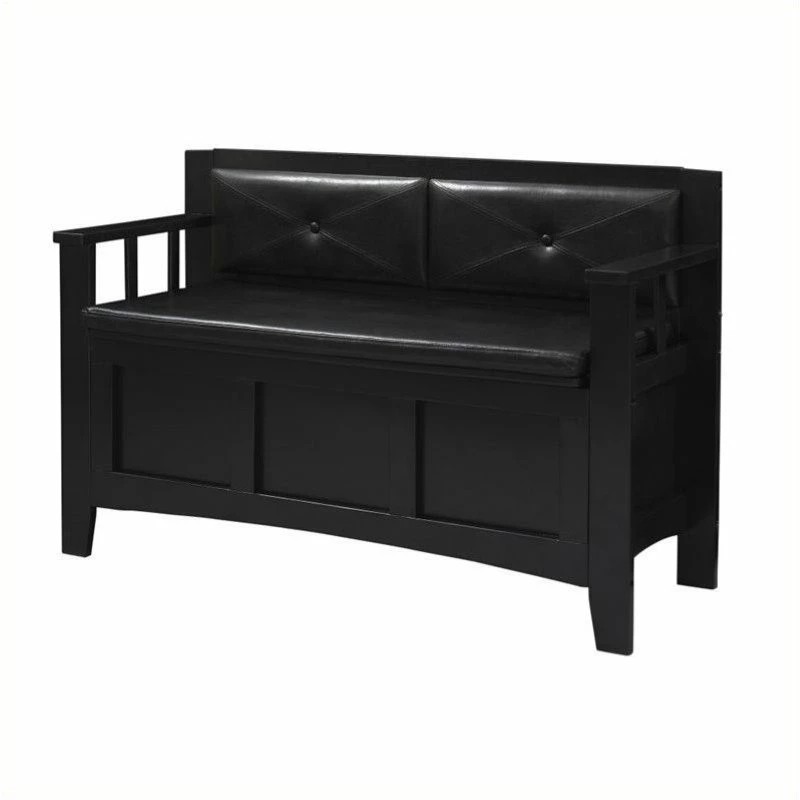 Outlet π Pemberly Row Padded Bench In Black Finish 𧨠1 Outlet π Pemberly Row Padded Bench In Black Finish π§¨