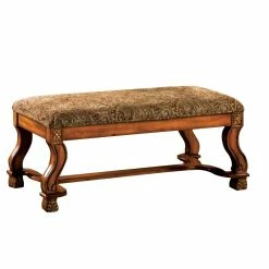 Wholesale π Furniture Of America Rabin Traditional Wood Padded Bench In Antique Oak β