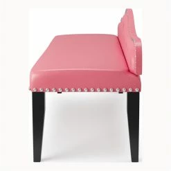 Cheapest 😍 Furniture Of America Dubose Contemporary Faux Leather Tufted Bench In Pink ⭐ -Bedroom Benches Store 1465652 3 L