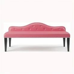 Cheapest 😍 Furniture Of America Dubose Contemporary Faux Leather Tufted Bench In Pink ⭐