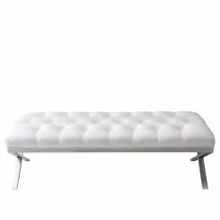 Outlet π Armen Living Milo Faux Leather Upholstered Bedroom Bench In White π₯° 7 Outlet π Armen Living Milo Faux Leather Upholstered Bedroom Bench In White π₯° -Bedroom Benches Store 1469140 12 L