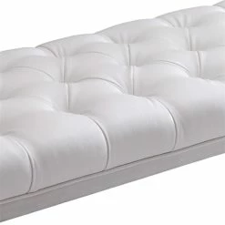 Outlet π Armen Living Milo Faux Leather Upholstered Bedroom Bench In White π₯° 8 Outlet π Armen Living Milo Faux Leather Upholstered Bedroom Bench In White π₯° -Bedroom Benches Store 1469140 13 L
