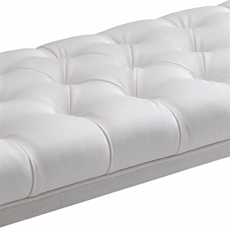 Outlet π Armen Living Milo Faux Leather Upholstered Bedroom Bench In White π₯° 4 Outlet π Armen Living Milo Faux Leather Upholstered Bedroom Bench In White π₯° - Image 4