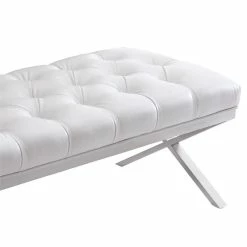 Outlet π Armen Living Milo Faux Leather Upholstered Bedroom Bench In White π₯° 9 Outlet π Armen Living Milo Faux Leather Upholstered Bedroom Bench In White π₯° -Bedroom Benches Store 1469140 14 L