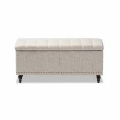 Hot Sale 😉 Baxton Studio Kaylee Storage Bench In Beige 😉 -Bedroom Benches Store 1516390 3 L