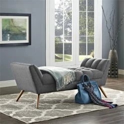 Brand new π Modway Response Fabric Bedroom Bench In Gray π 10 Brand new π Modway Response Fabric Bedroom Bench In Gray π -Bedroom Benches Store 1532744 4 L