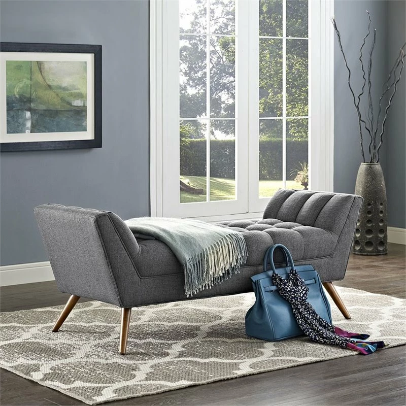Brand new π Modway Response Fabric Bedroom Bench In Gray π 5 Brand new π Modway Response Fabric Bedroom Bench In Gray π - Image 5