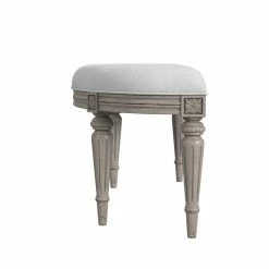 Hot Sale 😉 Butler Specialty Company Tamara Upholstered Demilune Bench - Driftwood Gray 😉 -Bedroom Benches Store 1543077 5 L