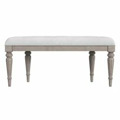 Hot Sale 😉 Butler Specialty Company Tamara Upholstered Demilune Bench - Driftwood Gray 😉 -Bedroom Benches Store 1543077 6 L