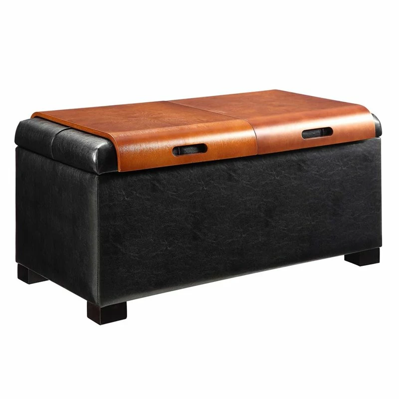 Outlet 🛒 Convenience Concepts Designs4Comfort Coffee Table Ottoman In Black Faux Leather ⌛ 2 Outlet 🛒 Convenience Concepts Designs4Comfort Coffee Table Ottoman In Black Faux Leather ⌛ - Image 2