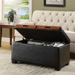 Outlet 🛒 Convenience Concepts Designs4Comfort Coffee Table Ottoman In Black Faux Leather ⌛ 7 Outlet 🛒 Convenience Concepts Designs4Comfort Coffee Table Ottoman In Black Faux Leather ⌛ -Bedroom Benches Store 1584198 4 L