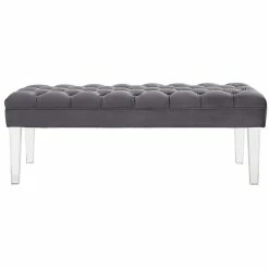 Deals 💯 Modway Valet Velvet Bench In Gray 👏 -Bedroom Benches Store 1641285 2 L