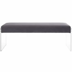 Coupon 🎉 Modway Roam Velvet Bench In Gray ✨ -Bedroom Benches Store 1641289 2 L