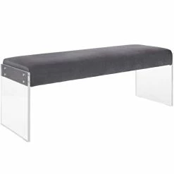Coupon π Modway Roam Velvet Bench In Gray β¨