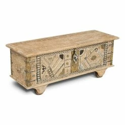 Hot Sale π€© Steve Silver Company Amira Solid Wood Storage Trunk Coffee Table In White Lime Wash β€οΈ