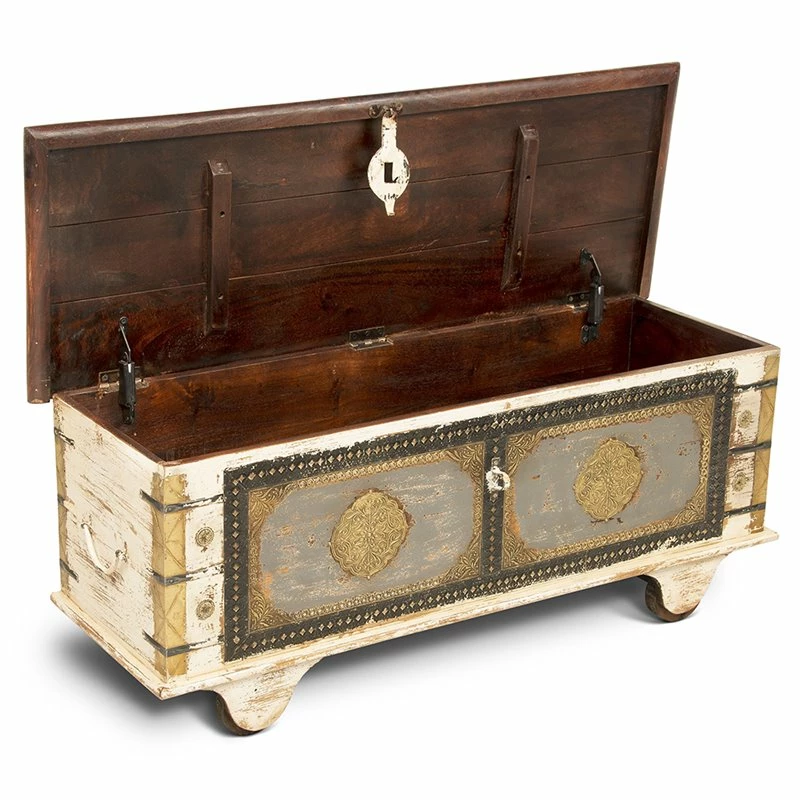 Promo π― Steve Silver Company Zahra Wood Storage Trunk Coffee Table In Off White Ivory Finish β 2 Promo π― Steve Silver Company Zahra Wood Storage Trunk Coffee Table In Off White Ivory Finish β - Image 2