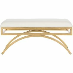 Wholesale π― Safavieh Moon Arc Faux Leather Bench In Light Beige And Gold 𧨠9 Wholesale π― Safavieh Moon Arc Faux Leather Bench In Light Beige And Gold 𧨠-Bedroom Benches Store 1693827 2 L