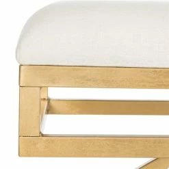 Wholesale π― Safavieh Moon Arc Faux Leather Bench In Light Beige And Gold 𧨠12 Wholesale π― Safavieh Moon Arc Faux Leather Bench In Light Beige And Gold 𧨠-Bedroom Benches Store 1693827 5 L