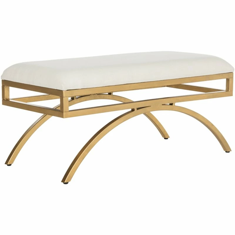 Wholesale π― Safavieh Moon Arc Faux Leather Bench In Light Beige And Gold 𧨠1 Wholesale π― Safavieh Moon Arc Faux Leather Bench In Light Beige And Gold π§¨