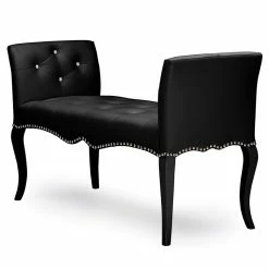 Cheapest 😍 Baxton Studio Kristy Faux Leather Tufted Bench In Black And Wenge 🛒