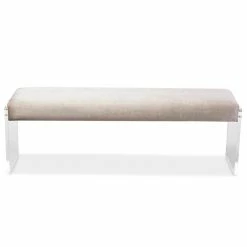 Best Sale ✔️ Baxton Studio Hildon Upholstered Bedroom Bench In Beige 🔥 -Bedroom Benches Store 1707260 2 L