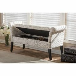 Top 10 🎁 Baxton Studio Avignon Tufted Storage Bench In Beige ✔️ -Bedroom Benches Store 1707328 6 L