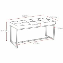 Discount 🔔 Corliving Huntington Fabric Upholstered Bench In Brown 😀 -Bedroom Benches Store 1724763 4 L