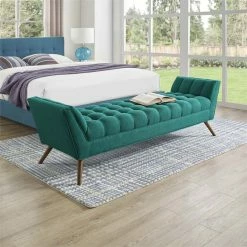 Buy 💯 Modway Response Upholstered Fabric Bedroom Bench In Turquoise 😍 -Bedroom Benches Store 1738736 1 L