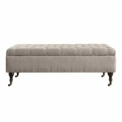 Cheap 👍 Elle Décor Elle Decor Collette Tufted Storage Bench In French Linen 👍 -Bedroom Benches Store 1766012 13 L