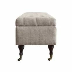 Cheap 👍 Elle Décor Elle Decor Collette Tufted Storage Bench In French Linen 👍 -Bedroom Benches Store 1766012 16 L