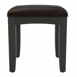 Discount 😀 Office Star Farmhouse Solid Wood Basics Bench For Vanity In Rustic Black K/D ⌛ -Bedroom Benches Store 1767919 4 L