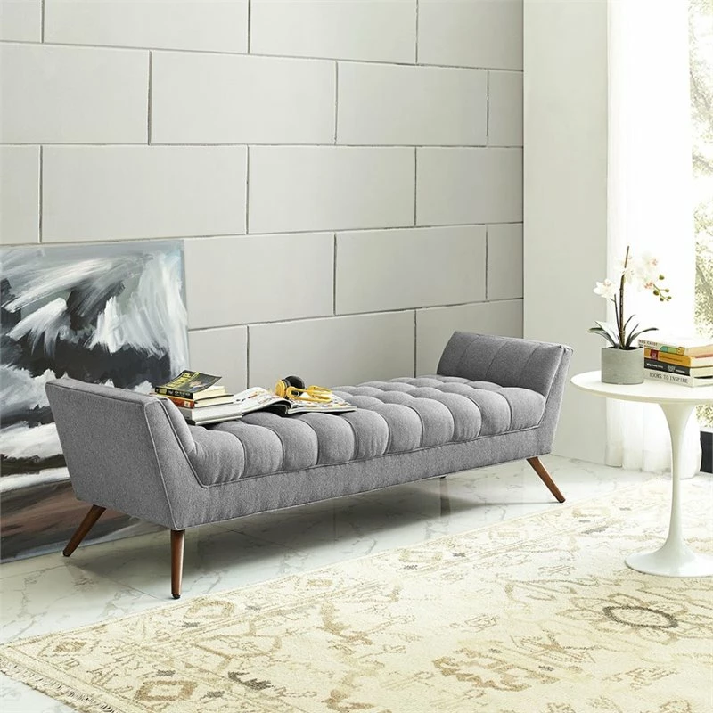 Outlet π Hawthorne Collections Fabric Bedroom Bench In Expectation Gray π 5 Outlet π Hawthorne Collections Fabric Bedroom Bench In Expectation Gray π - Image 5