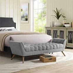 Outlet π Hawthorne Collections Fabric Bedroom Bench In Expectation Gray π 11 Outlet π Hawthorne Collections Fabric Bedroom Bench In Expectation Gray π -Bedroom Benches Store 1799905 5 L
