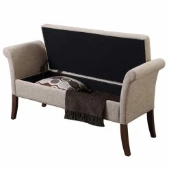 Best Sale 🎁 Pemberly Row Bedroom Bench In Tan ❤️ -Bedroom Benches Store 1821726 2 L