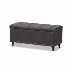 Buy 😉 Hawthorne Collections Hawthorne Collection Storage Bench In Dark Gray 🎁