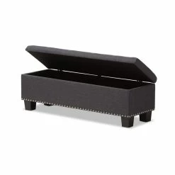 Wholesale 🎉 Hawthorne Collections Hawthorne Collection Storage Bench In Dark Gray 😀 -Bedroom Benches Store 1823663 2 L
