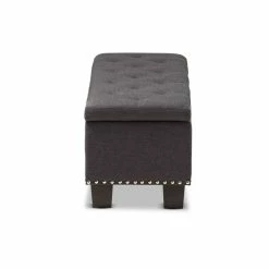 Wholesale 🎉 Hawthorne Collections Hawthorne Collection Storage Bench In Dark Gray 😀 -Bedroom Benches Store 1823663 4 L