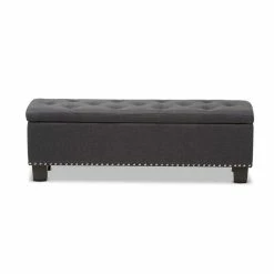 Wholesale 🎉 Hawthorne Collections Hawthorne Collection Storage Bench In Dark Gray 😀 -Bedroom Benches Store 1823663 5 L