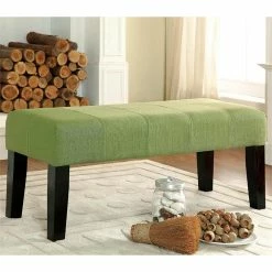 Best deal 🎉 Furniture Of America Braden Contemporary Fabric Accent Bench In Green 😍 -Bedroom Benches Store 1838790 2 L
