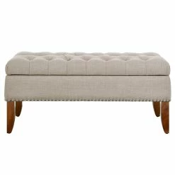 Cheap 🛒 Beaumont Lane Tufted Storage Bench In Cream ✔️ -Bedroom Benches Store 1847748 4 L