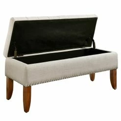 Cheap 🛒 Beaumont Lane Tufted Storage Bench In Cream ✔️ -Bedroom Benches Store 1847748 6 L