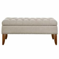 Cheap 🛒 Beaumont Lane Tufted Storage Bench In Cream ✔️