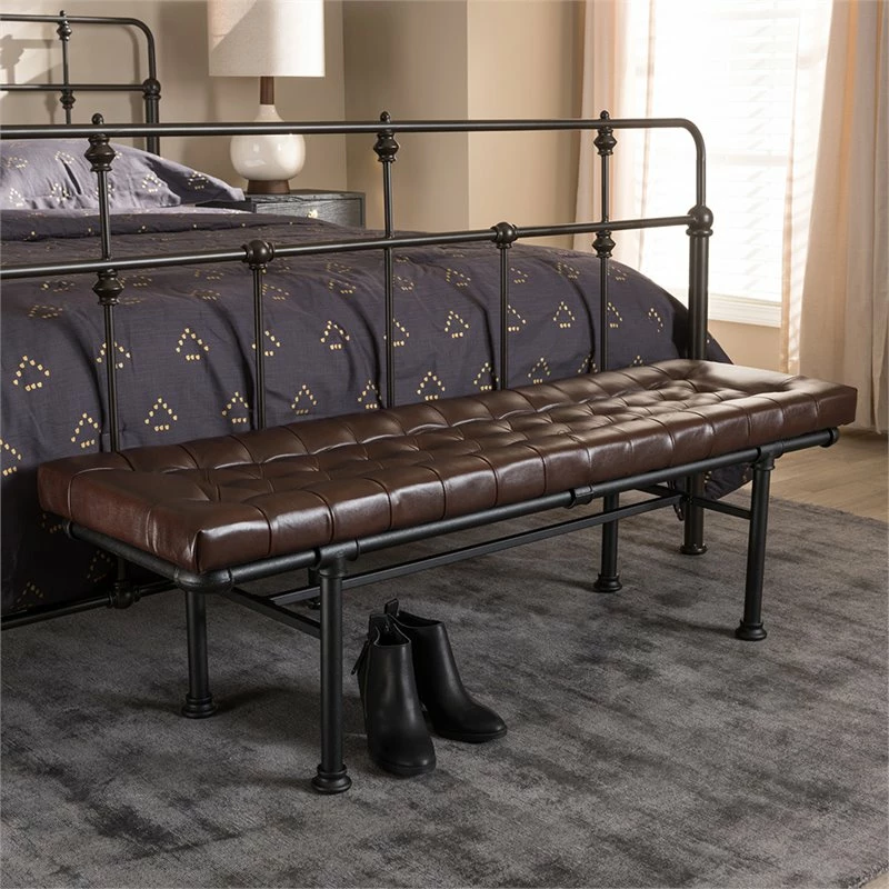 Top 10 π₯ Baxton Studio Zelie Faux Leather Bench In Dark Brown And Dark Bronze π 2 Top 10 π₯ Baxton Studio Zelie Faux Leather Bench In Dark Brown And Dark Bronze π - Image 2