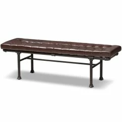Top 10 π₯ Baxton Studio Zelie Faux Leather Bench In Dark Brown And Dark Bronze π