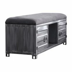 Best reviews of βοΈ Furniture Of America Hazier Industrial Metal Bench In Hand-Brushed Silver π§¨